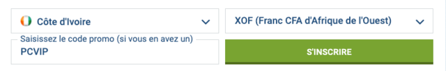 inscription 1XBET en Côte d'Ivoire